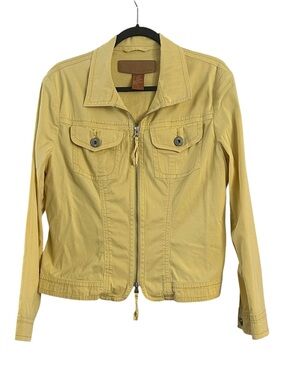 Christopher Blue Lightweight Yellow Zip-Front Jacket Size L